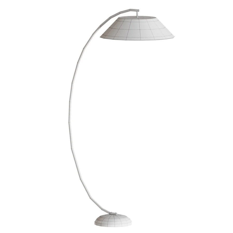 Circo arc bronze and linen floor lamp Image 3