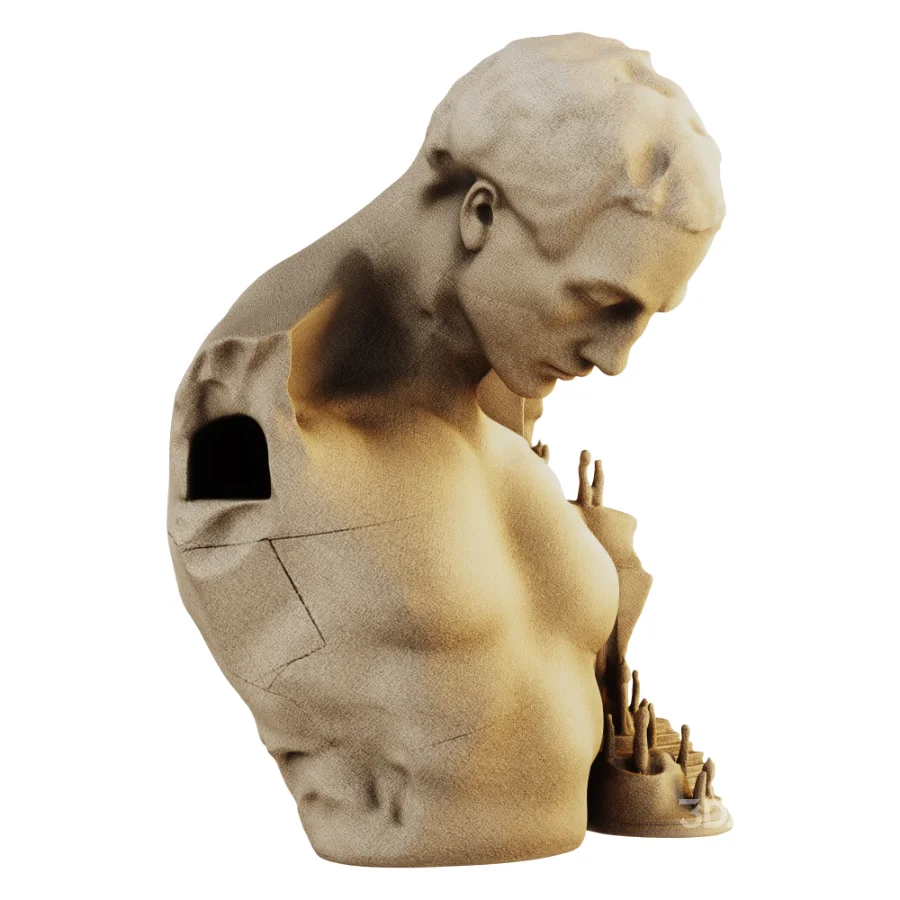 Surrealistic Classical Bust Architectural Sculpture Image 4