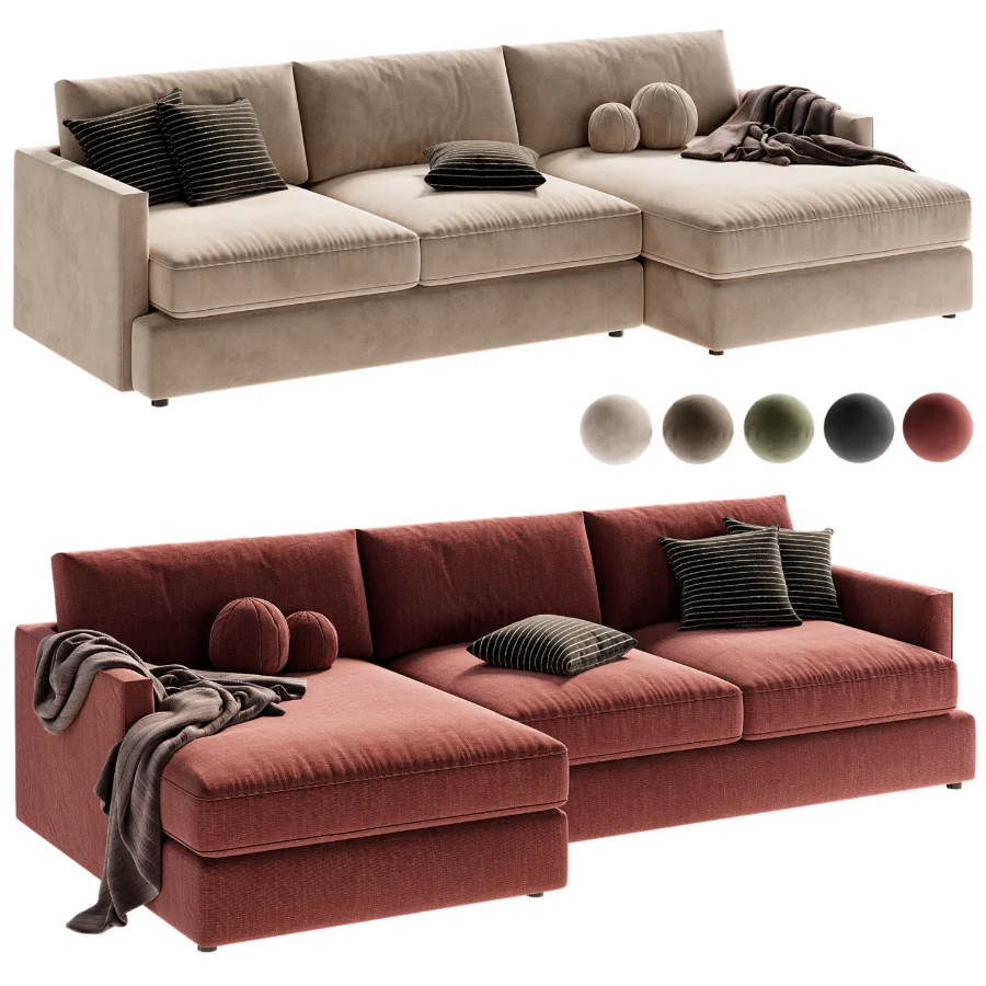 Lounge Deep 2 Piece Sectional Sofa with Chaise Lounge Image 4