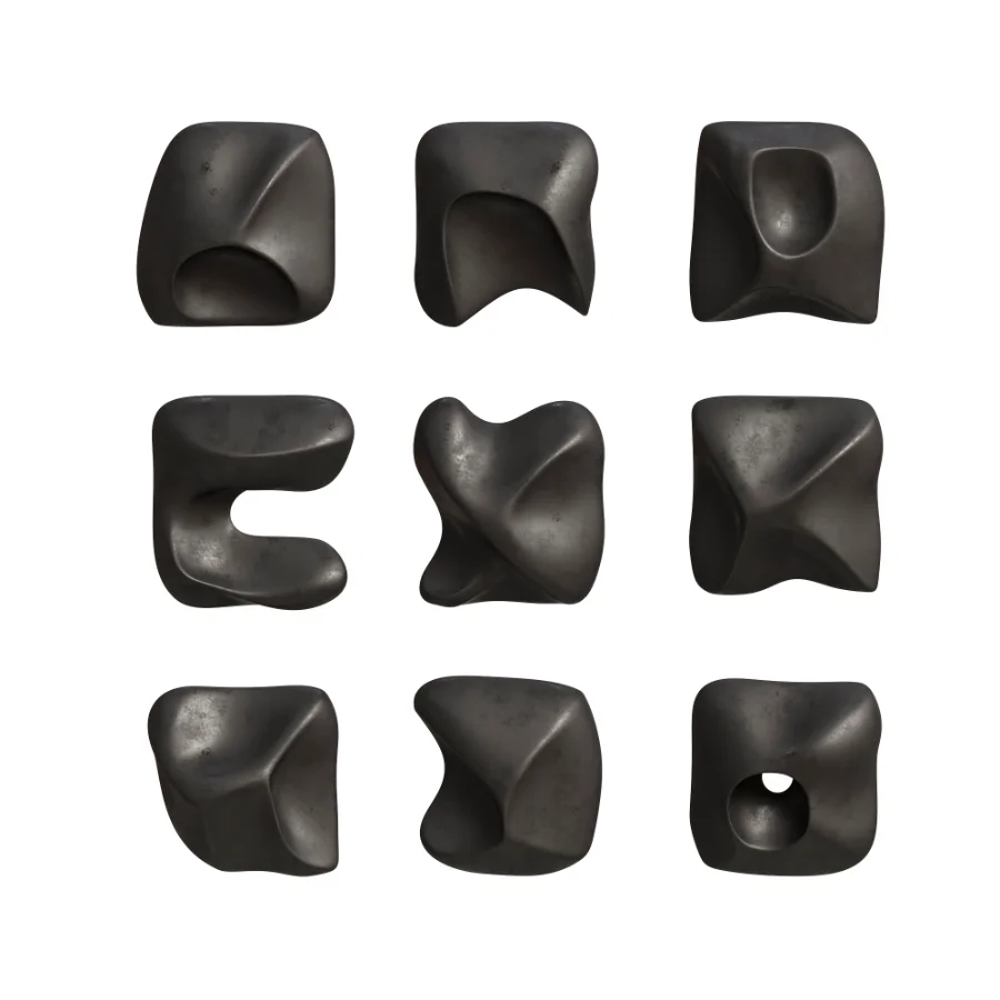 Wall Art Set of Modern Sculptural Clay Elements Image 1