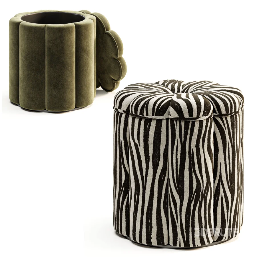 Fleur Textured Performance Velvet Storage Ottoman Image 6
