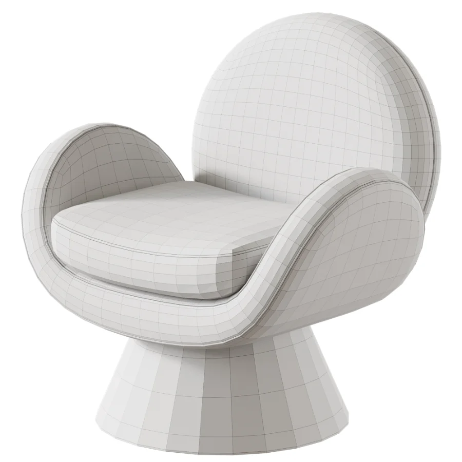 Swivel Armchair With Solid Wood Base Image 4