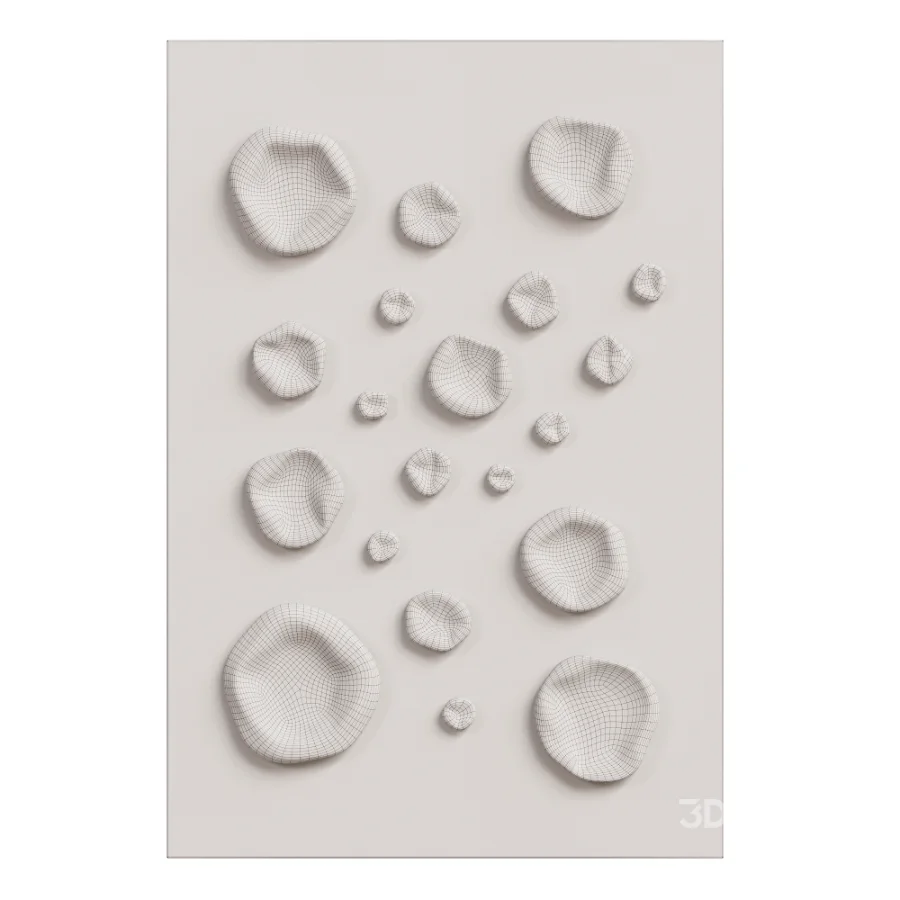 Abstract Chrome Pebble Wall Sculptures and Decor 09 Image 6