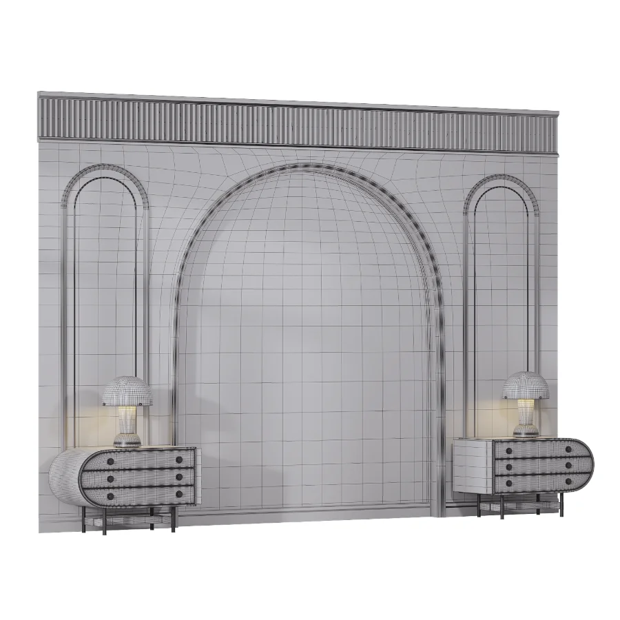 Modern neoclassical style bedroom headboard set 004 Image 5