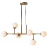 Brass Linear Alabaster Globe Chandelier - Thumbnail 1