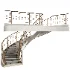 Neoclassical Curved Staircase with Diamond Railing - Thumbnail 1