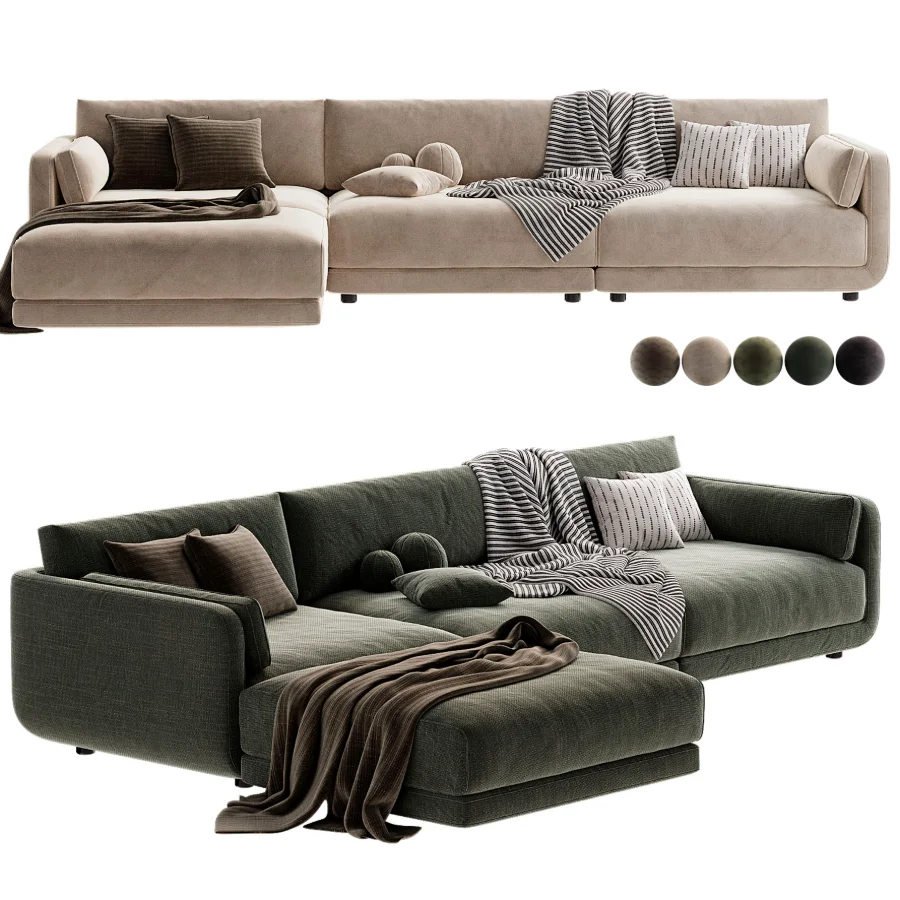 Naples Modular Upholstered Chaise L Sectional Image 3