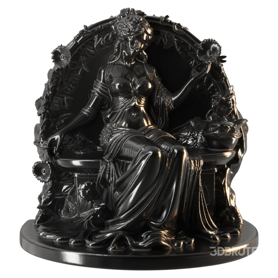 Art Nouveau Goddess with Floral Swan Image 2