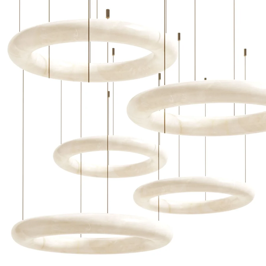 Aurelia Alabaster Ring Pendant Light Image 6