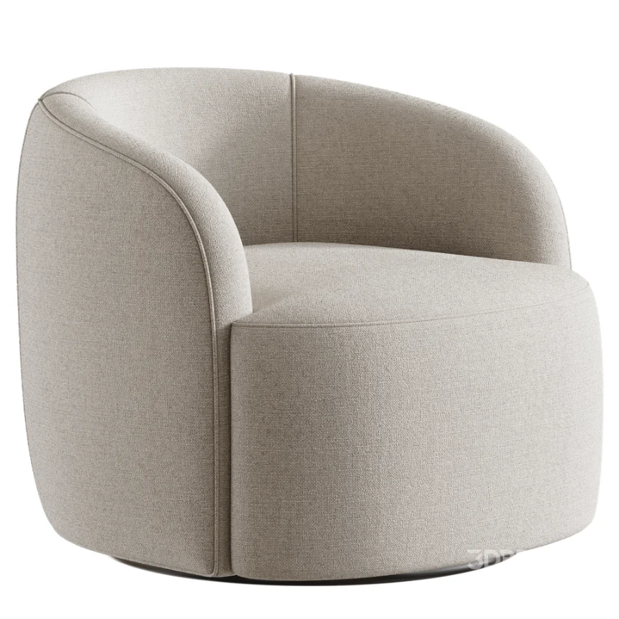 Gwyneth Ivory Boucle Swivel Chair by goop Image 2