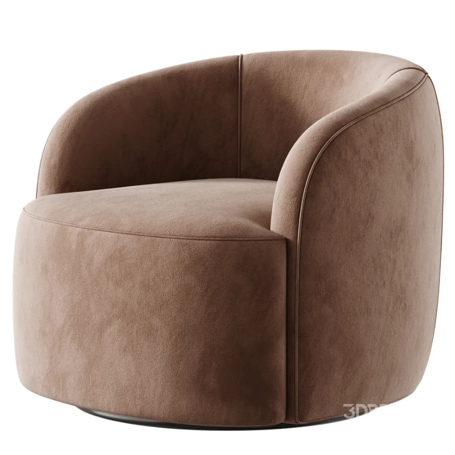 Gwyneth Ivory Boucle Swivel Chair by goop Image 4