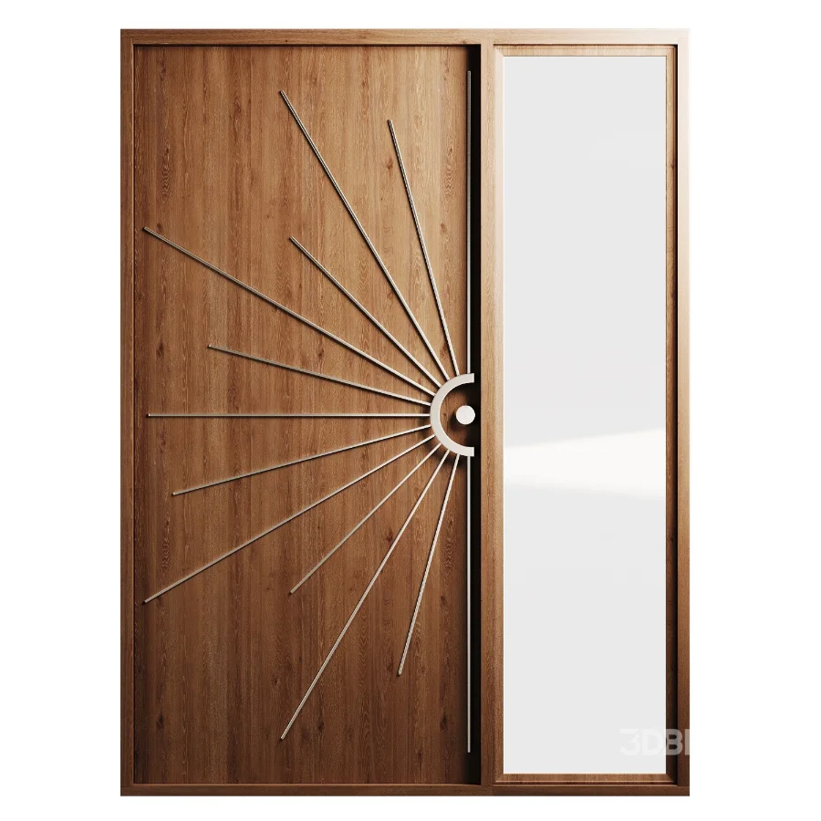 Modernist entry walnut doors collection Image 4