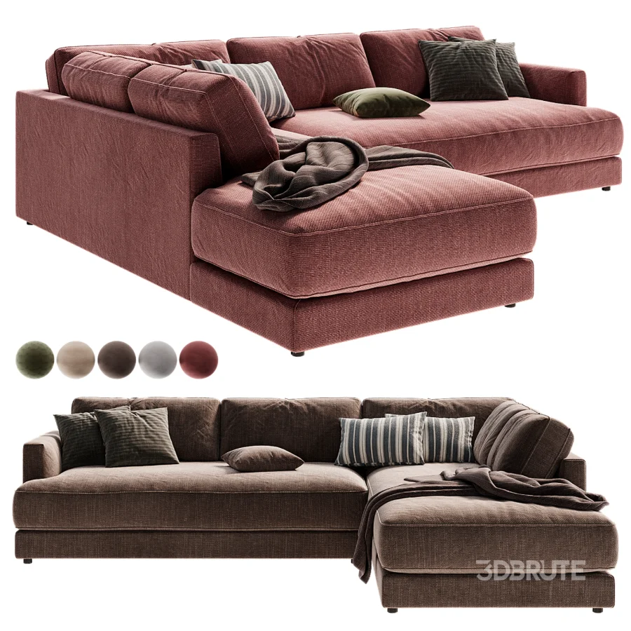 Haven 2 Piece Bumper Chaise Sectional Image 2