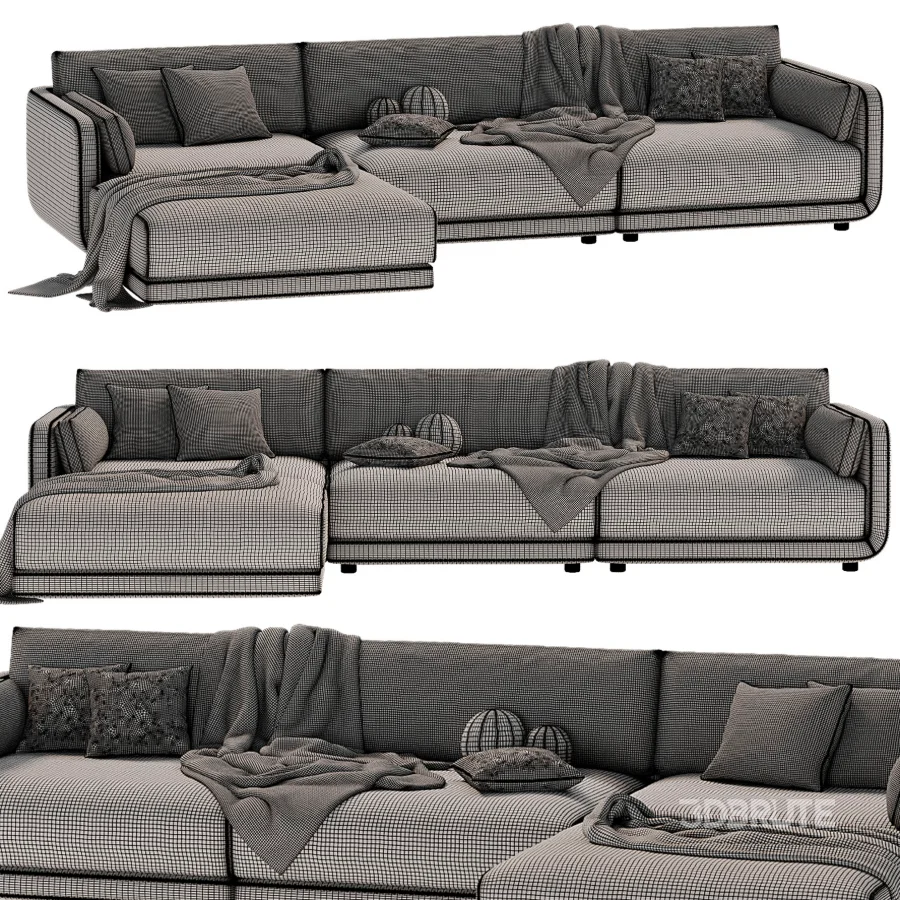 Naples Modular Upholstered Chaise L Sectional Image 7