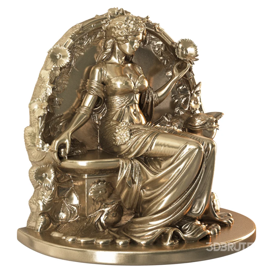 Art Nouveau Goddess with Floral Swan Image 5