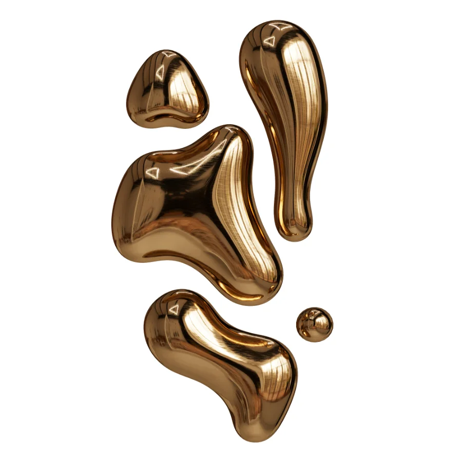 Modern Abstract Chrome Liquid Wall Art Image 4