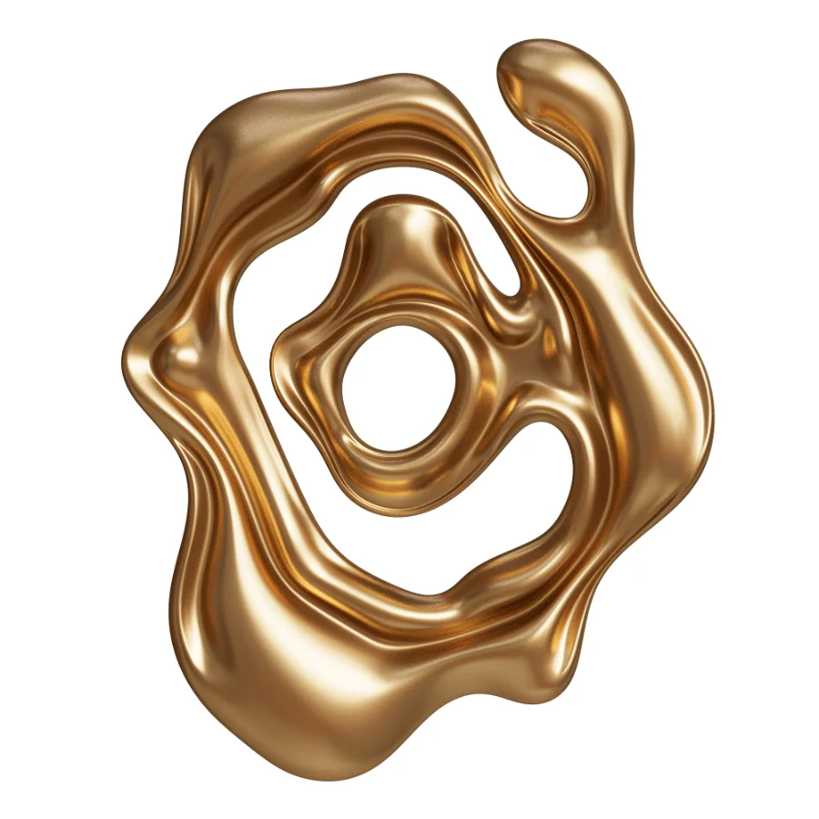 Wall Sculpture Modern Liquid Chrome Metal Image 1
