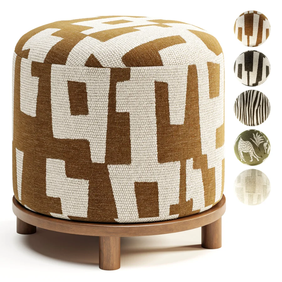 Bisou Performance Jacquard Ottoman Image 1