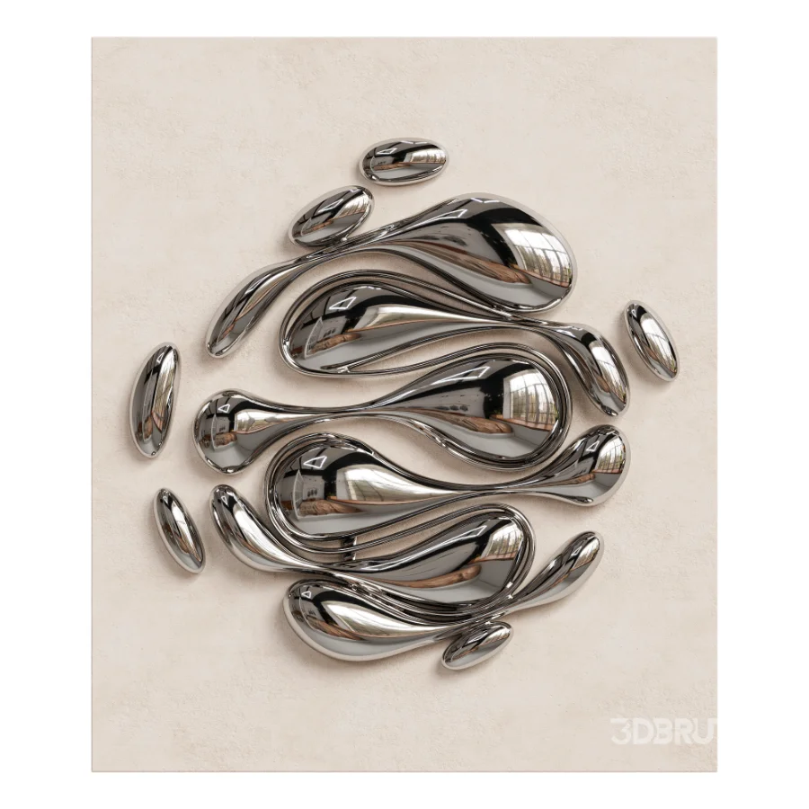 Modern Liquid Gold Flow Wall Decors Image 2