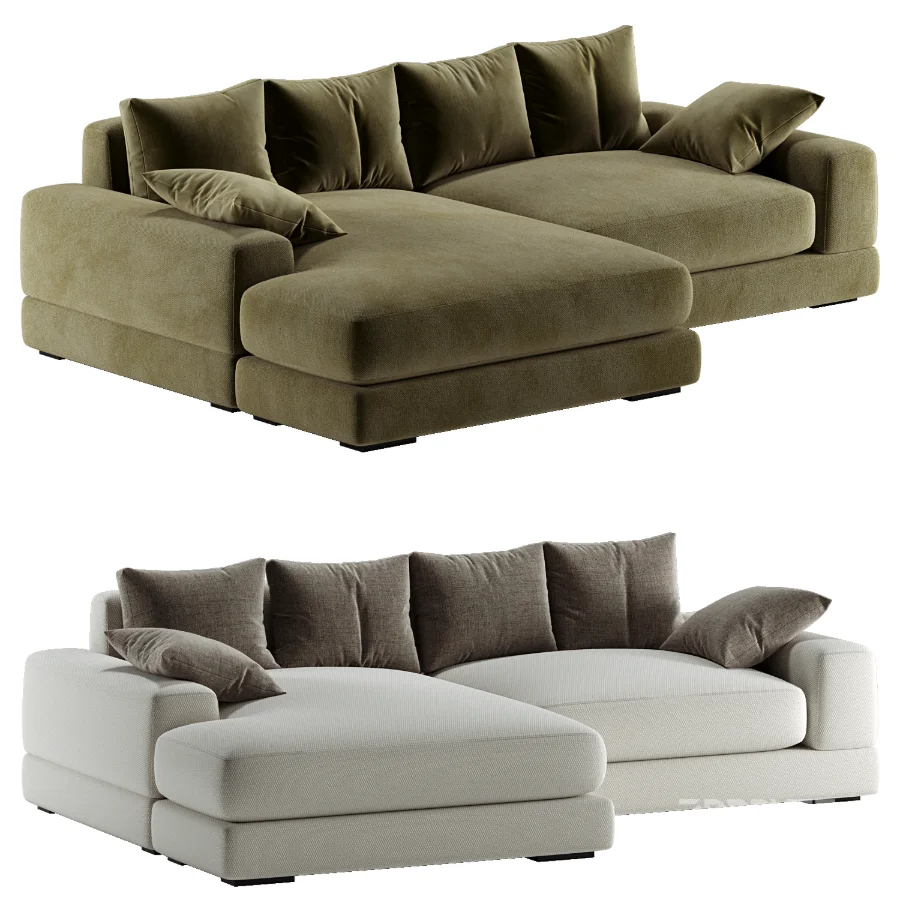 White L Shaped Deep Sofa Image 1