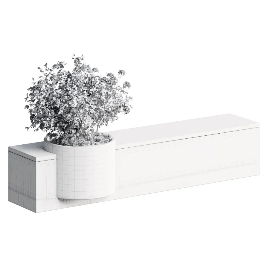 Bench with Plants – Urban Furniture 07 Image 3