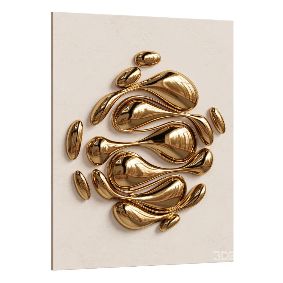 Modern Liquid Gold Flow Wall Decors Image 3