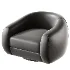 Laszlo Camel Brown Boucle Swivel Chair - Thumbnail 5
