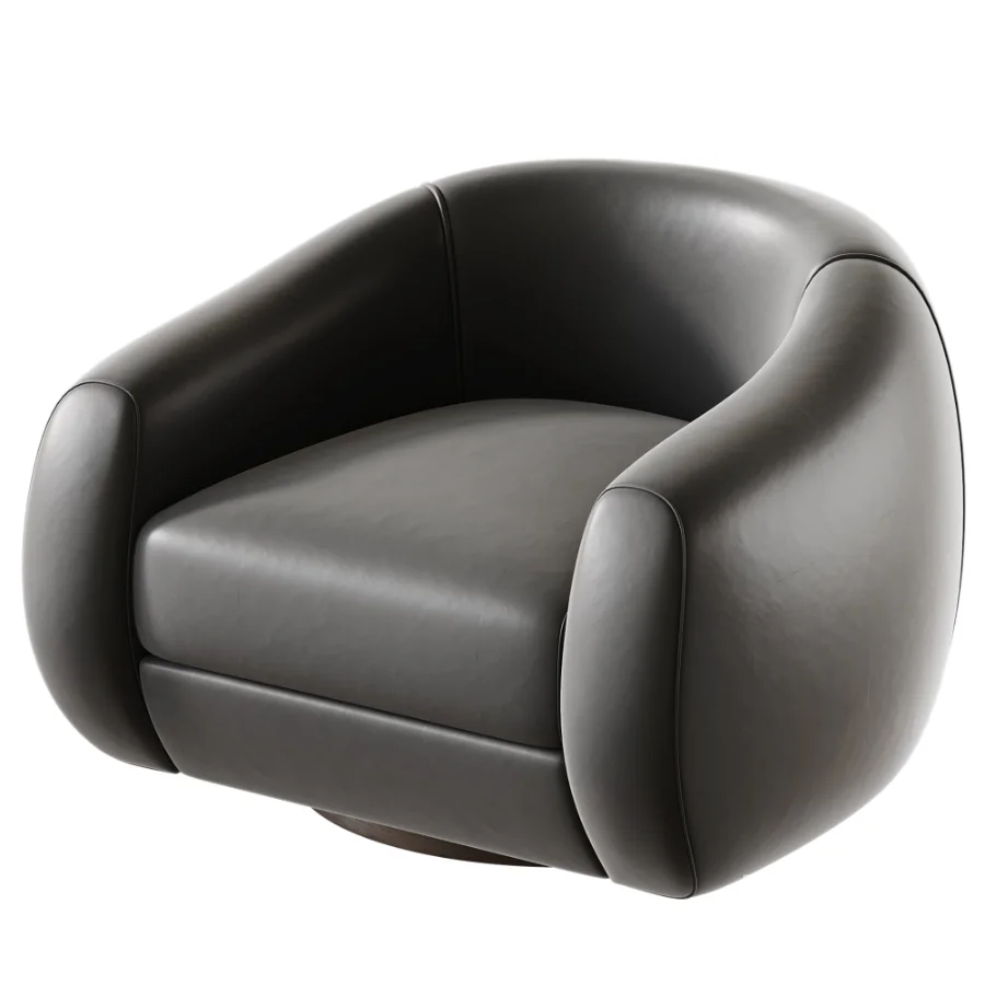 Laszlo Camel Brown Boucle Swivel Chair Image 5