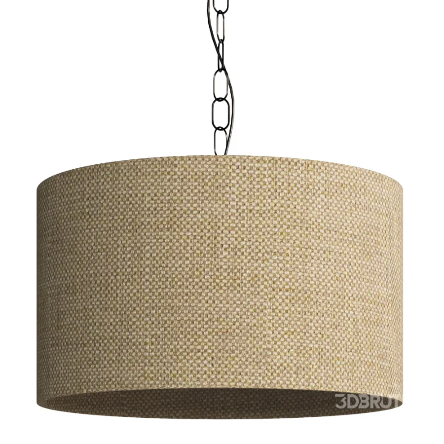 Brass Linen Fabric Pendant Lamp Image 2