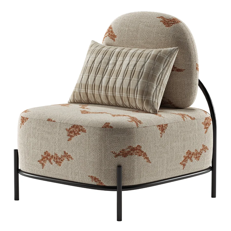 Yellow Linen Accent Chair Image 3