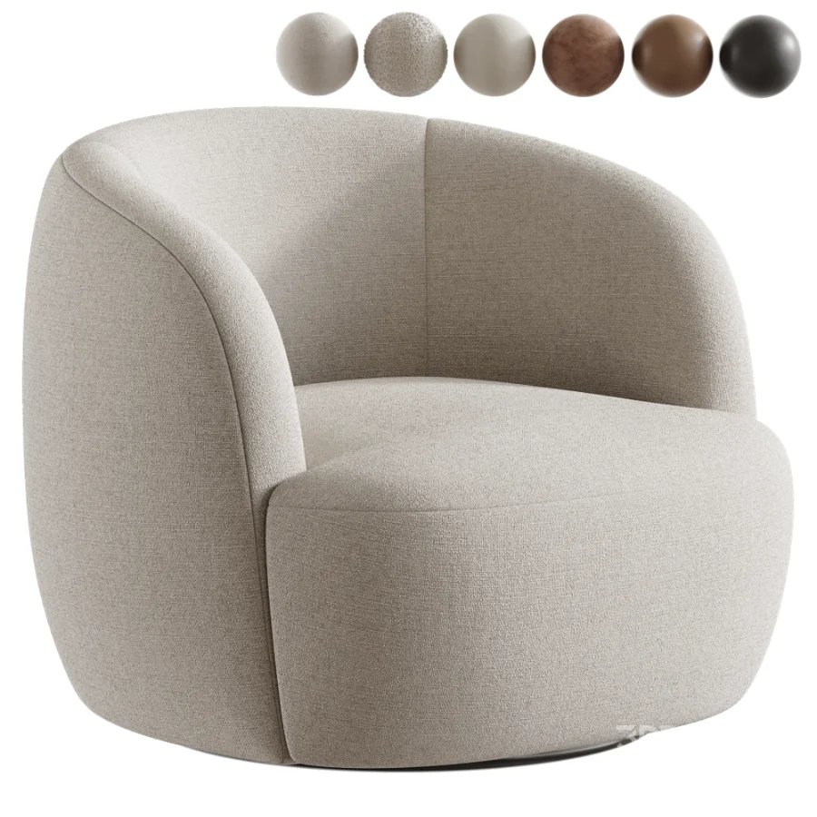 Tayson Swivel Armchair Stone Image 1