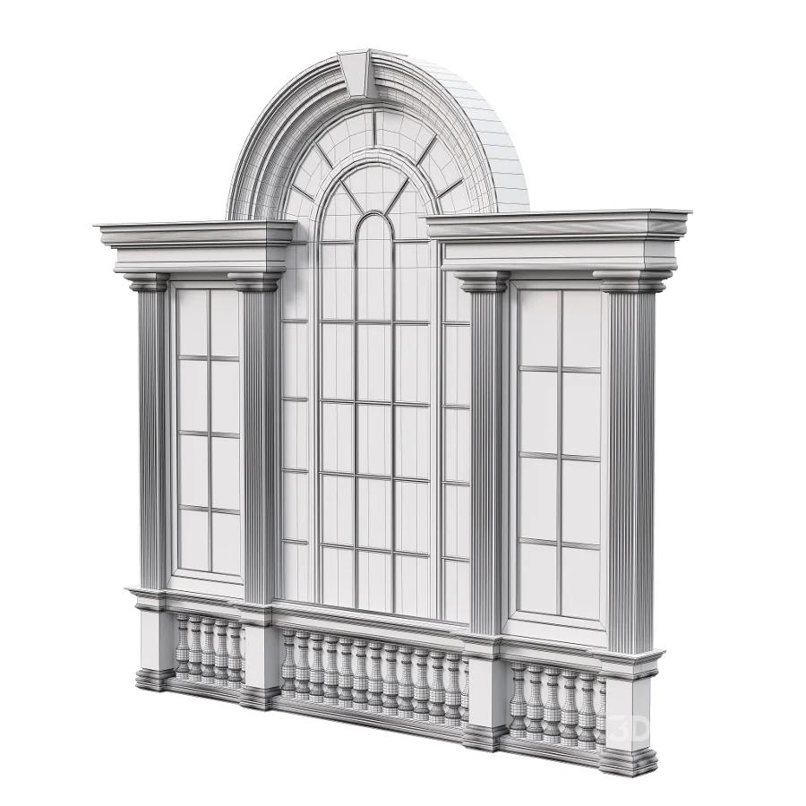 Architectural Classic Window 3D Model 15 Image 4