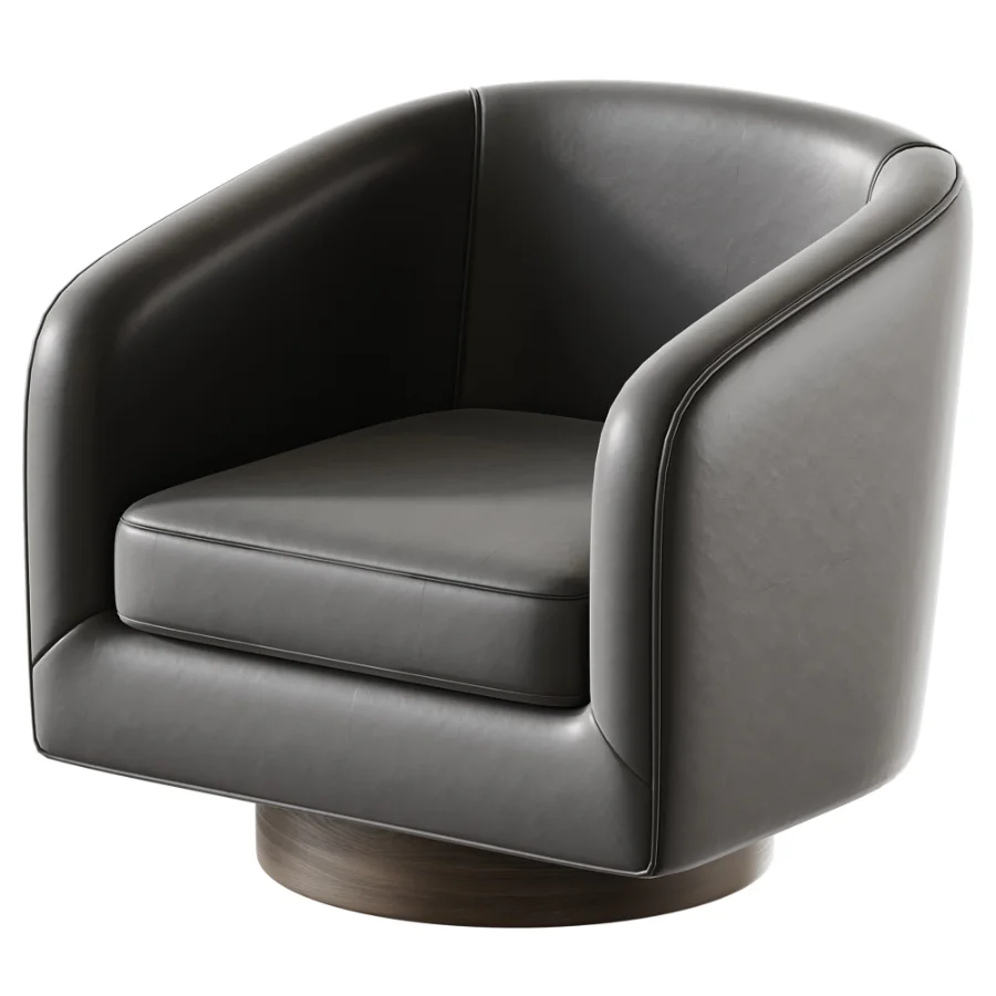 Velvet Boucle Upholstered Accent Chairs Swivel Barrel Chair Image 1