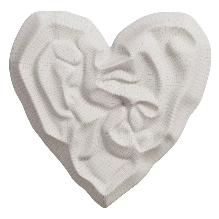 Wall Decor Crumpled Liquid Metal Heart Image 6