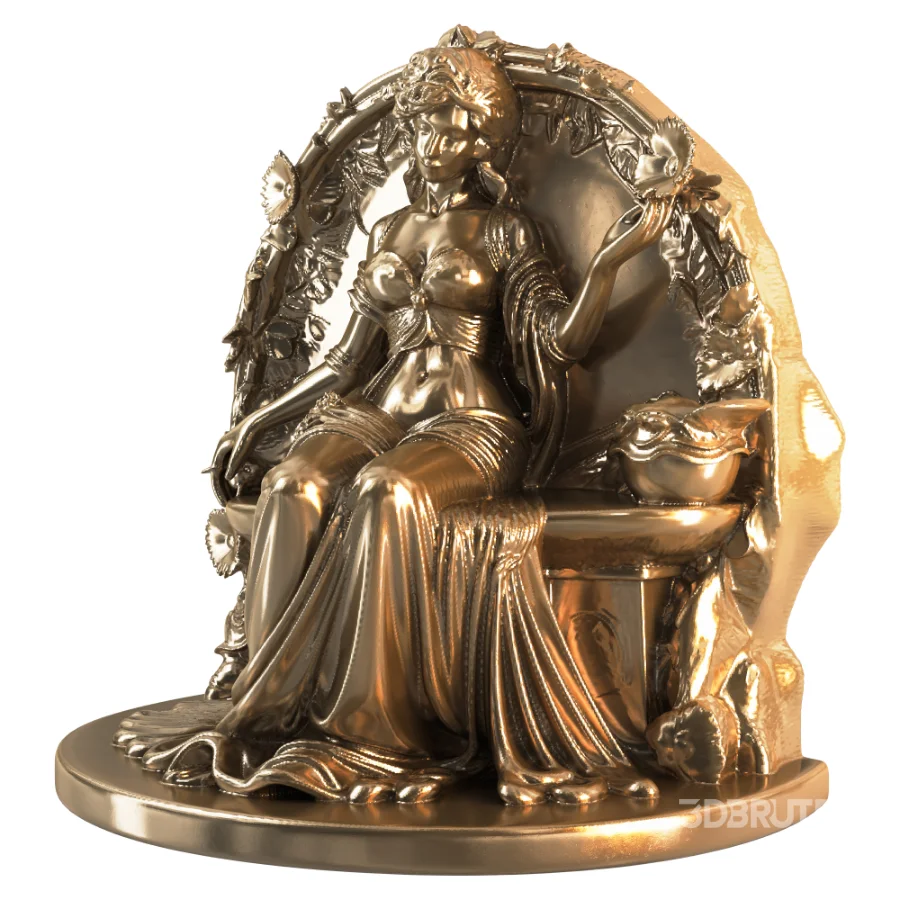Art Nouveau Goddess with Floral Swan Image 3