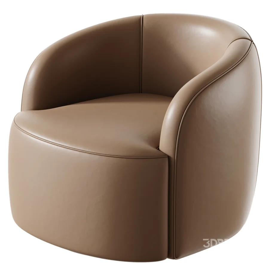 Gwyneth Ivory Boucle Swivel Chair by goop Image 5