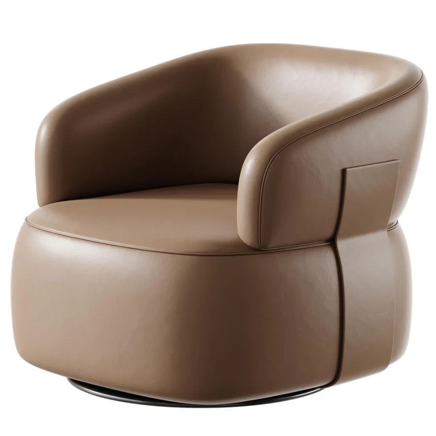 Hillip 360 Rotation Modern Barrel Chair Image 5