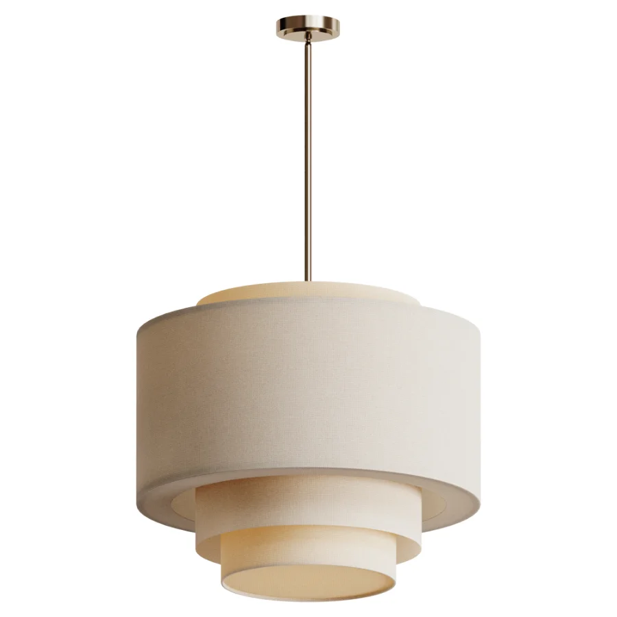 Rejuvenation Tiered Linen Drum Nickel Pendant Image 1