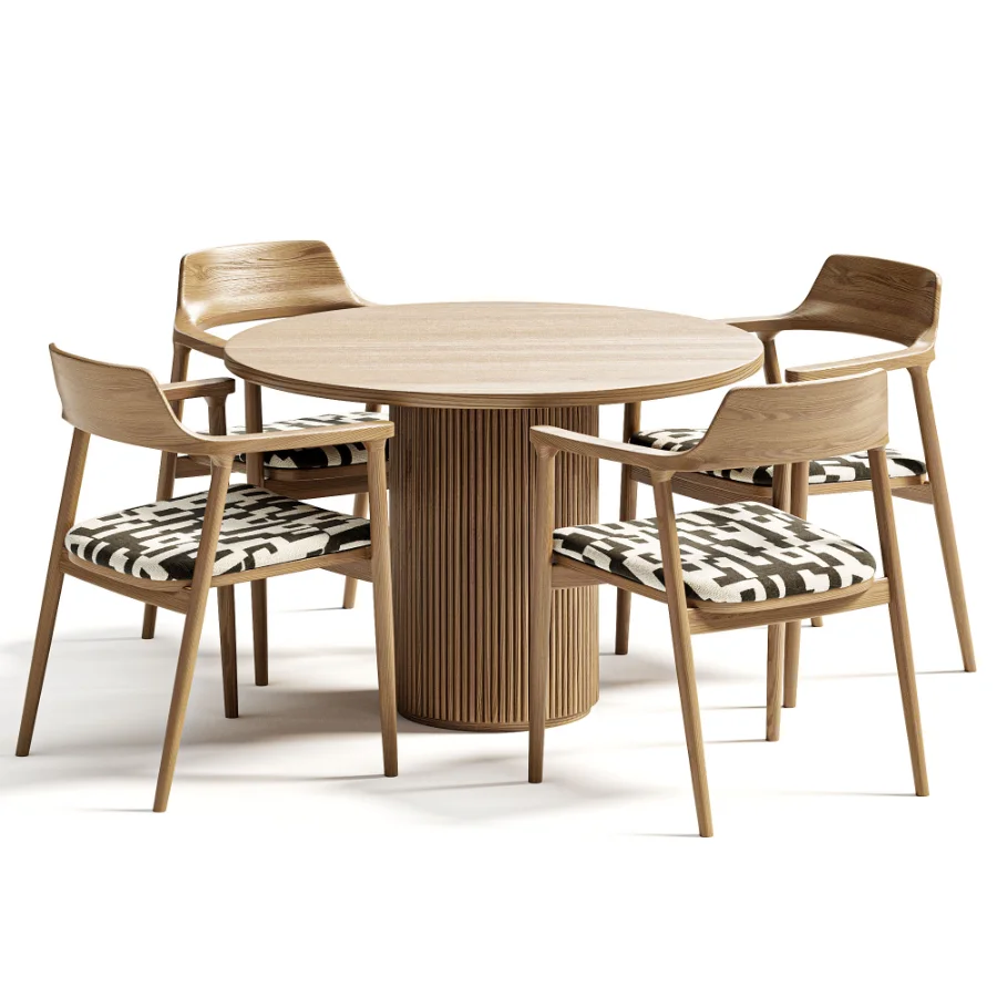 Hiroshima chair,Moon table Dantonehome Dining set Image 4