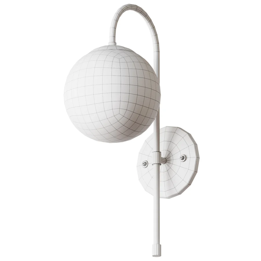 Wall Light E27 MB3167 Gold with a White Ball Image 4