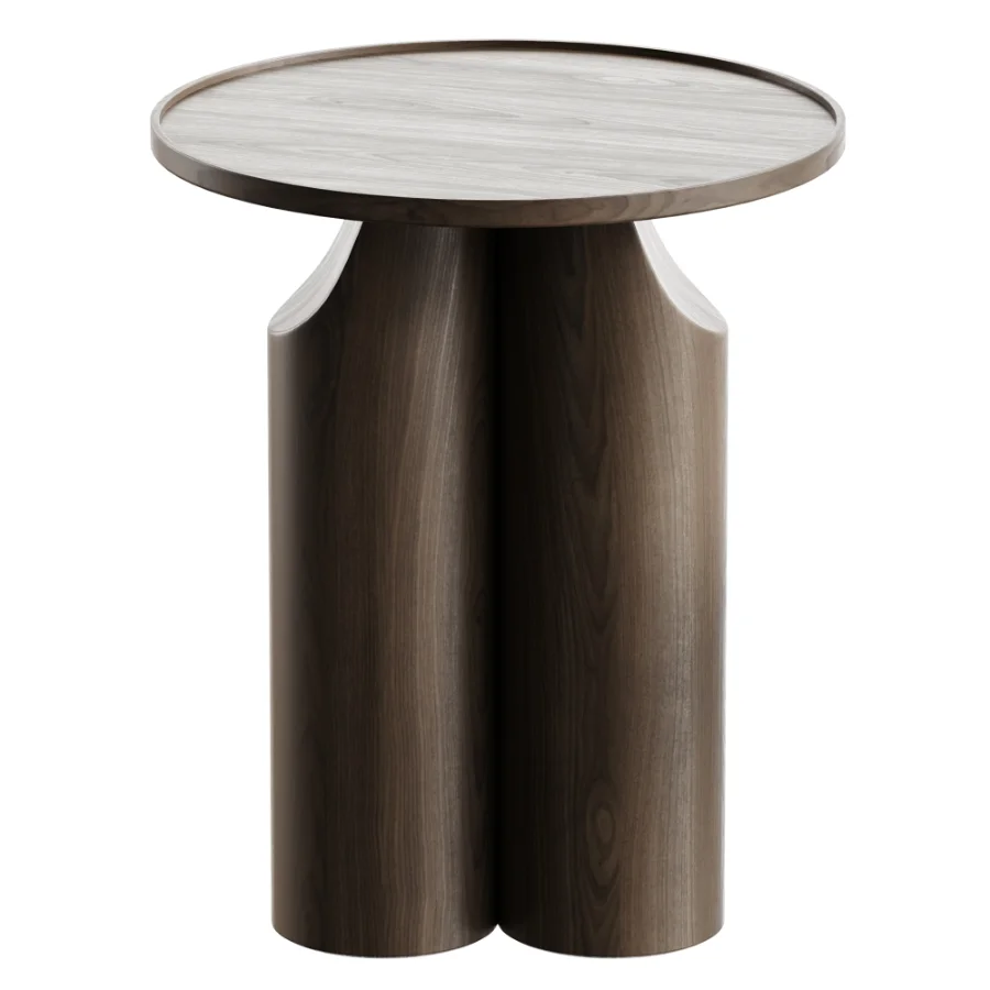 Stigido Round walnut Side table BY AMPM Image 4