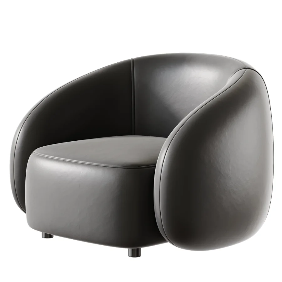 Modern Leather Armchair Image 4