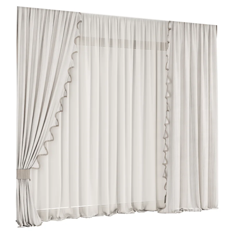 Silk and Cotton Curtain Set 125 Image 1