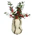 Decorative floral arrangement with red berries and green foliage in a sculptural vase (Skimmia) - Thumbnail 4