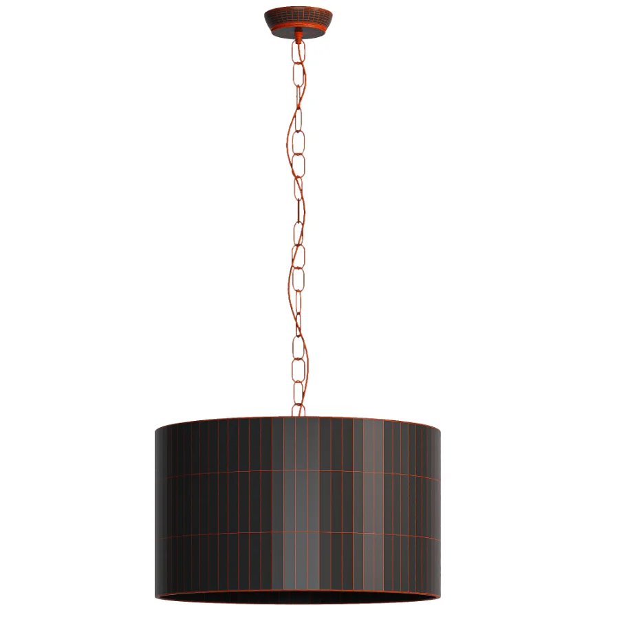 Brass Linen Fabric Pendant Lamp Image 4