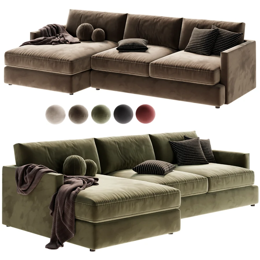 Lounge Deep 2 Piece Sectional Sofa with Chaise Lounge Image 3