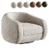 Laszlo Camel Brown Boucle Swivel Chair - Thumbnail 1