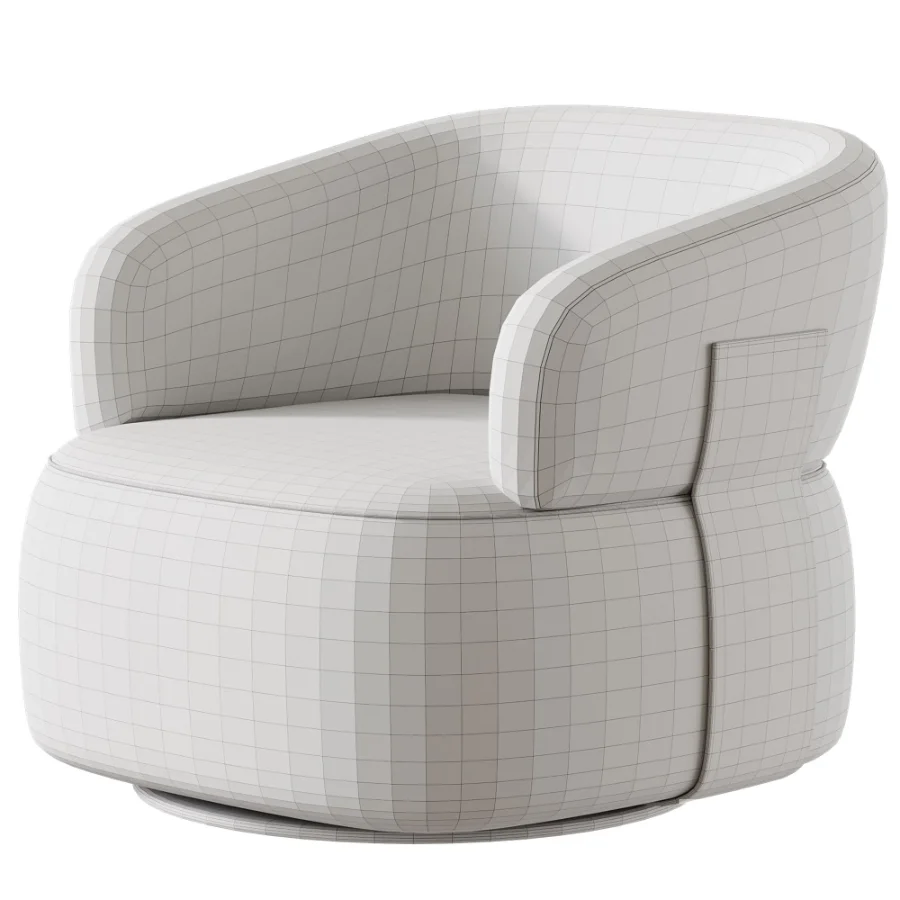 Hillip 360 Rotation Modern Barrel Chair Image 7