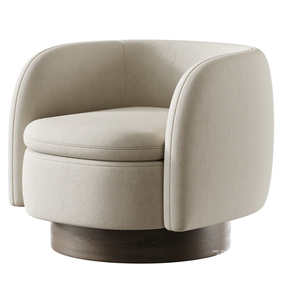 Muir Taupe Velvet Swivel Chair Image 2