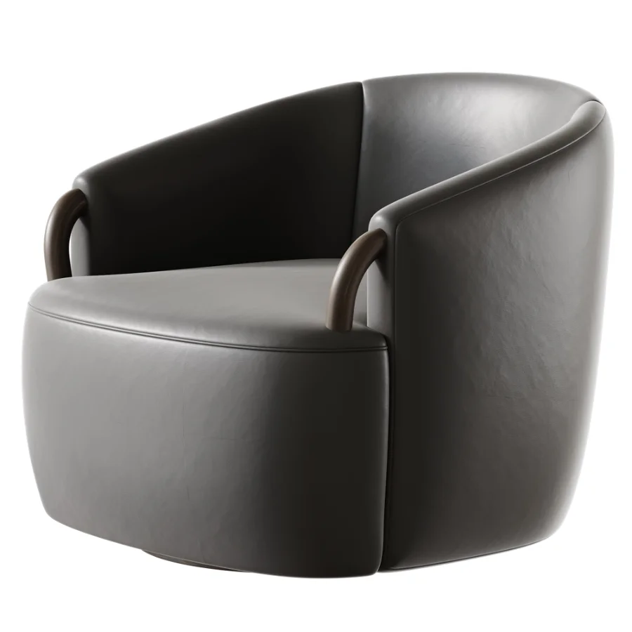 Crate & Barrel Rapallo Swivel Chair Image 4